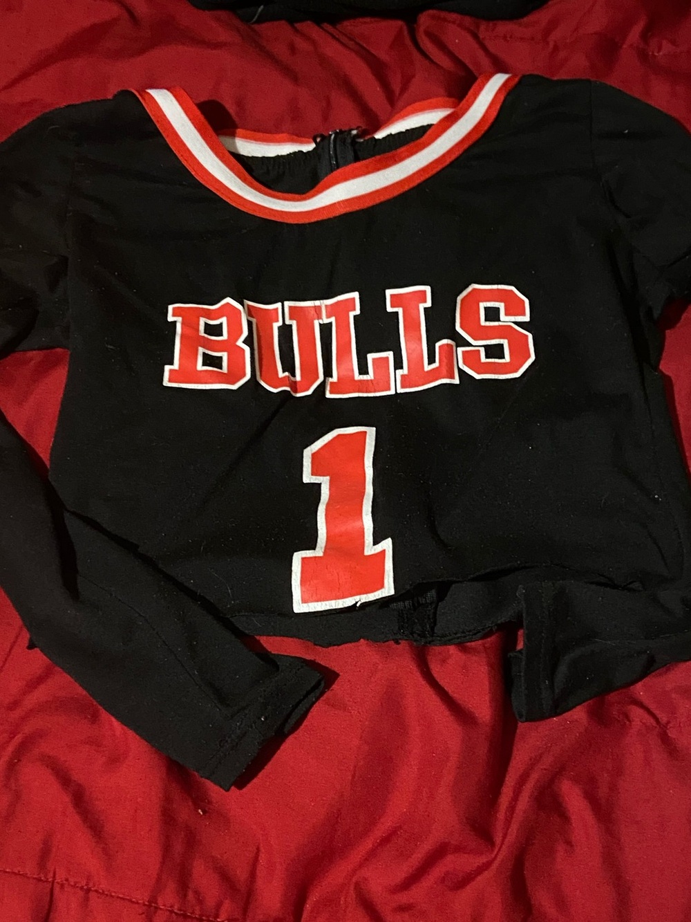 bulls long sleeve crop top